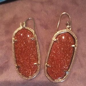 Kendra Scott Gold-Tone Sparkling Rust Drop Earrings